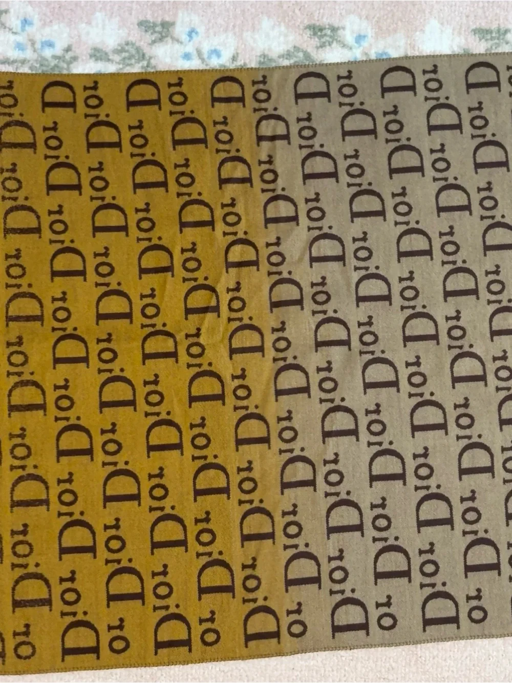 Dior Brown and Gold Logo Scarf